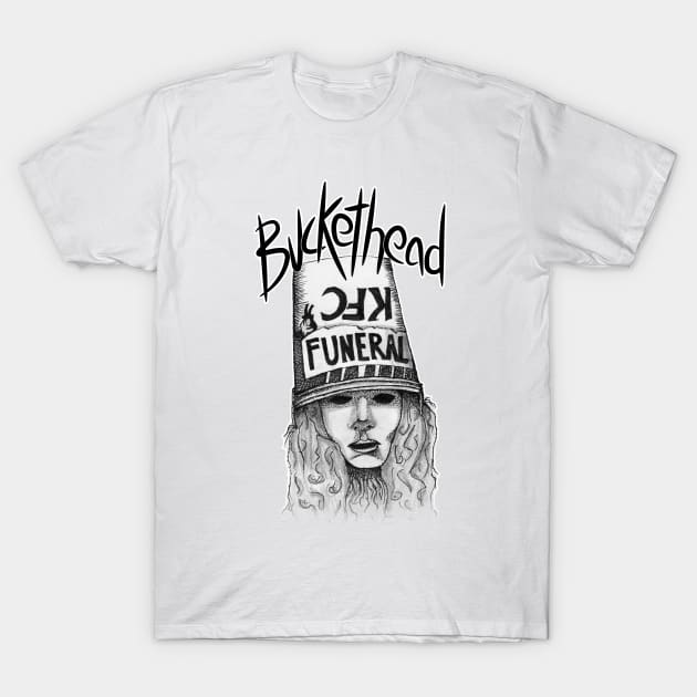 Buckethead Sketch (title version) T-Shirt by NateArtDesign